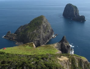 Flying over Cape Brett and the Light House